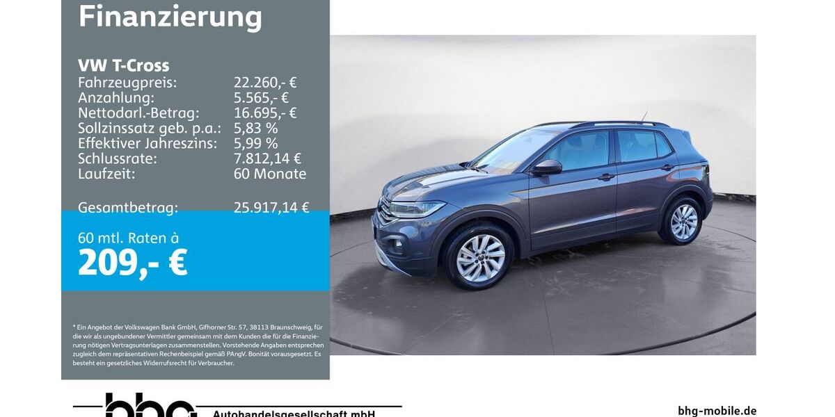 VW T-Cross 39.310 km 21.860 &euro; Ettlingen 76275