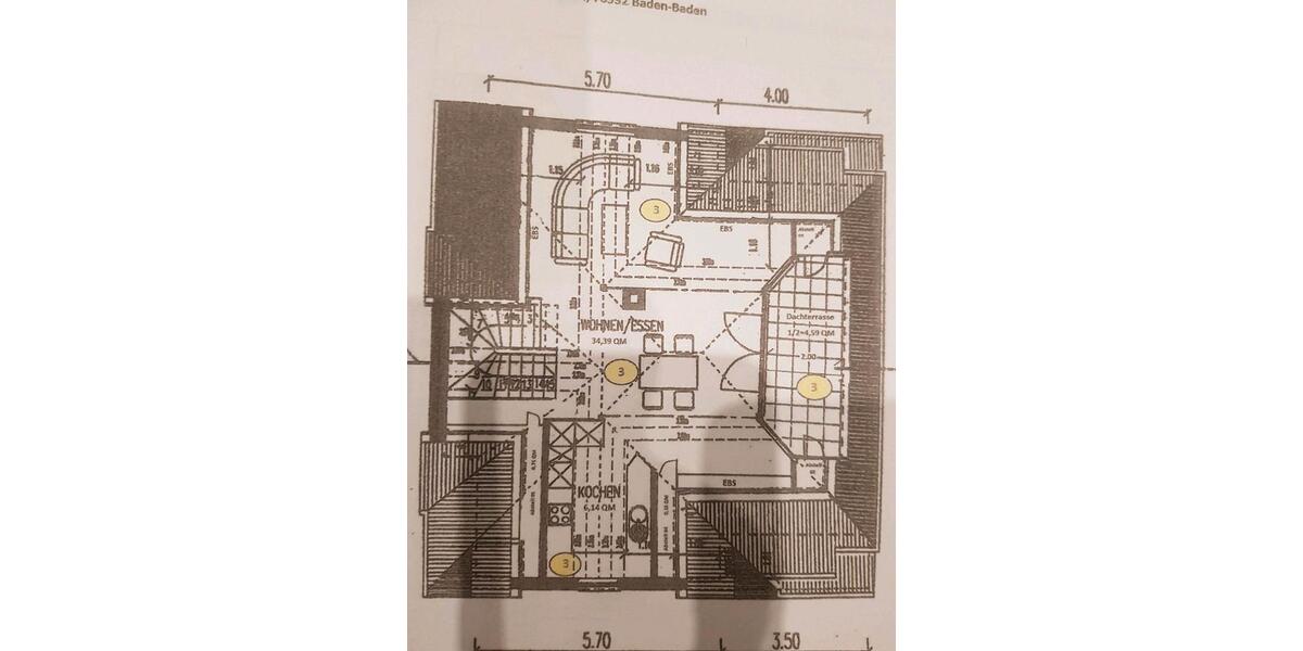 Maisonettenwohnung Baden-Baden Lichtental - 5 Zimmer, 140 m&sup2;, 1.200&euro; | Angebot:25237155