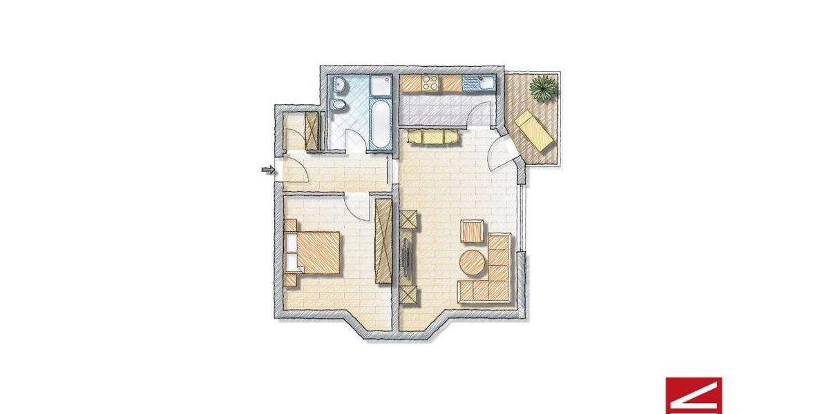 Etagenwohnung Baden-Baden Weststadt - 2 Zimmer, 64 m&sup2;, 269.000&euro; | Angebot:25692851