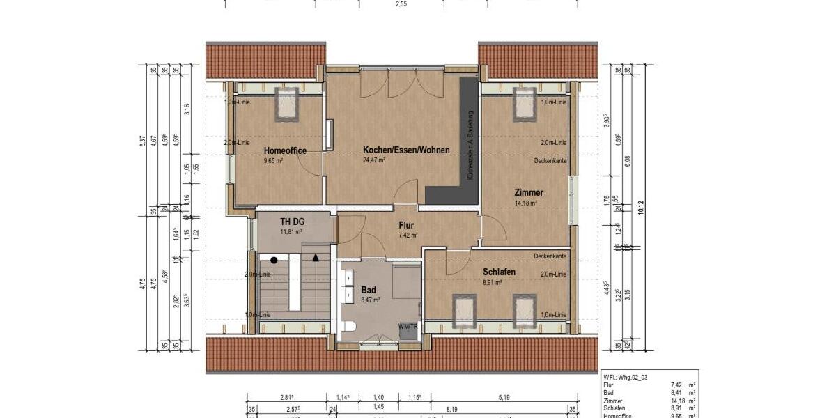 Dachgeschoßwohnung Rheinau - 3 Zimmer, 70 m&sup2;, 1.240&euro; | Angebot:25987955