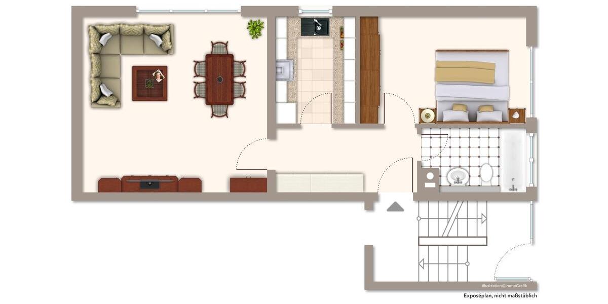 Etagenwohnung Au am Rhein - 2 Zimmer, 65 m&sup2;, 650&euro; | Angebot:26535217