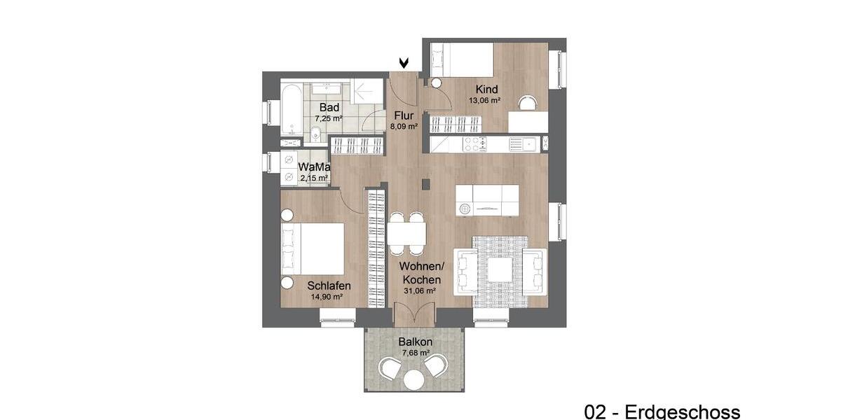 Erdgeschoßwohnung Baden-Baden Lichtental - 3 Zimmer, 80 m&sup2;, 1.250&euro; | Angebot:26440316