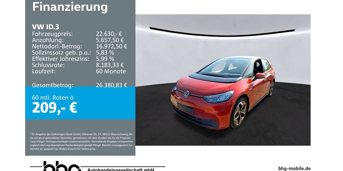 VW ID.3 53.504 km 22.330 &euro; Ettlingen 76275