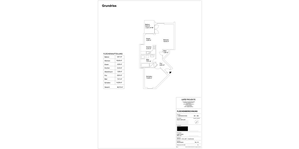 Etagenwohnung Malsch - 2.5 Zimmer, 61 m&sup2;, 230.000&euro; | Angebot:24892427