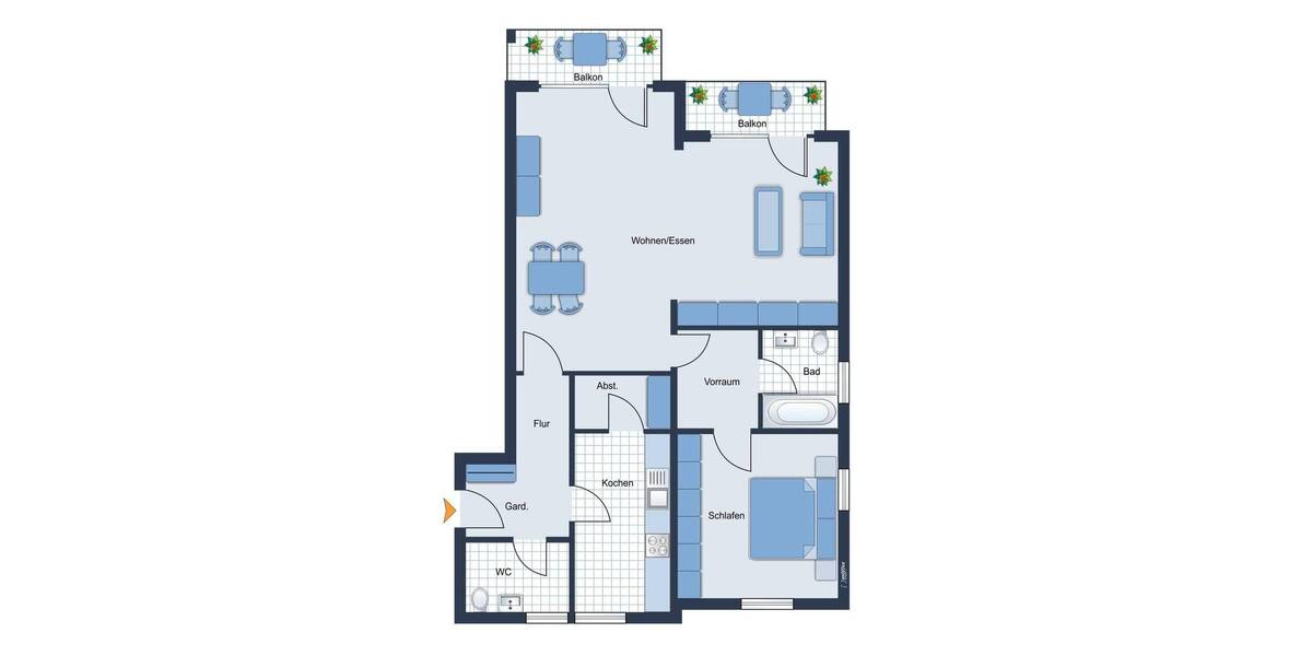 Etagenwohnung Baden-Baden Innenstadt - 2 Zimmer, 96 m&sup2;, 449.000&euro; | Angebot:25971257