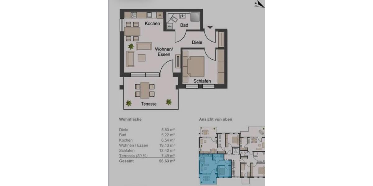 Erdgeschoßwohnung Sasbach - 2 Zimmer, 57 m&sup2;, 750&euro; | Angebot:25418040