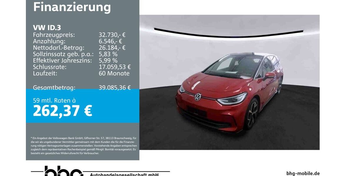 VW ID.3 19.778 km 32.330 &euro; Durmersheim 76448