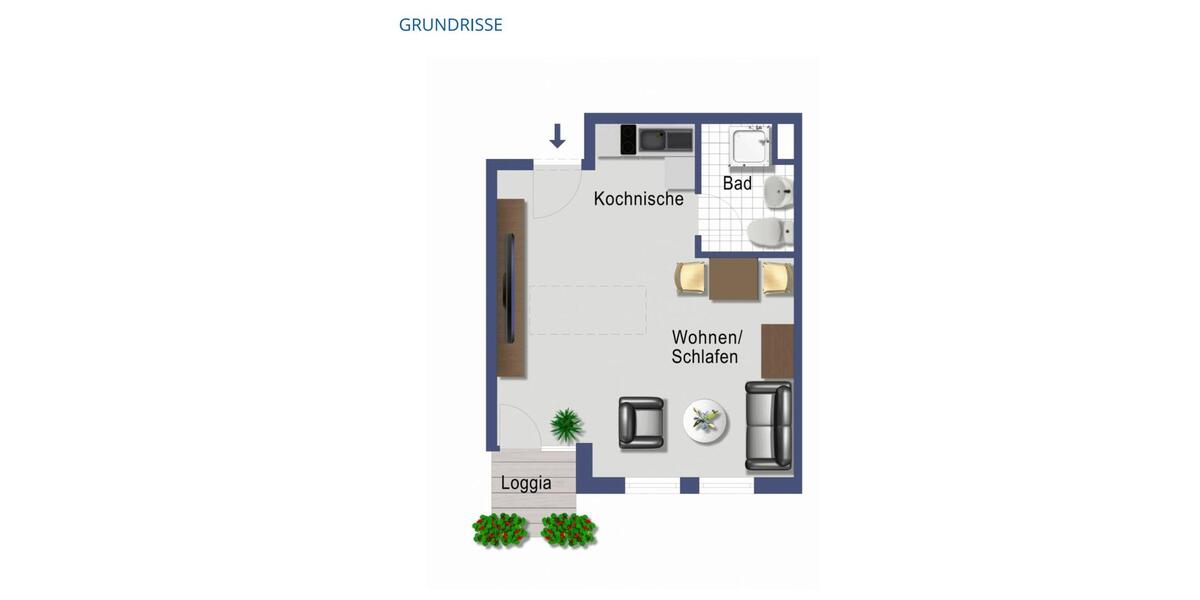 Etagenwohnung Malsch - 1 Zimmer, 32 m&sup2;, 500&euro; | Angebot:25919103