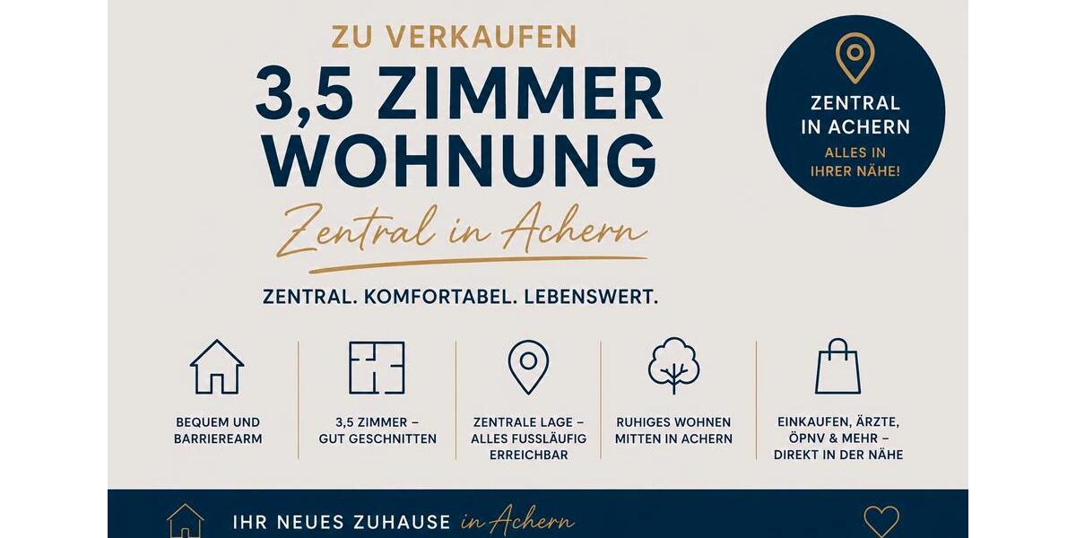 Erdgeschoßwohnung Achern - 3.5 Zimmer, 97 m&sup2;, 390.000&euro; | Angebot:26679858