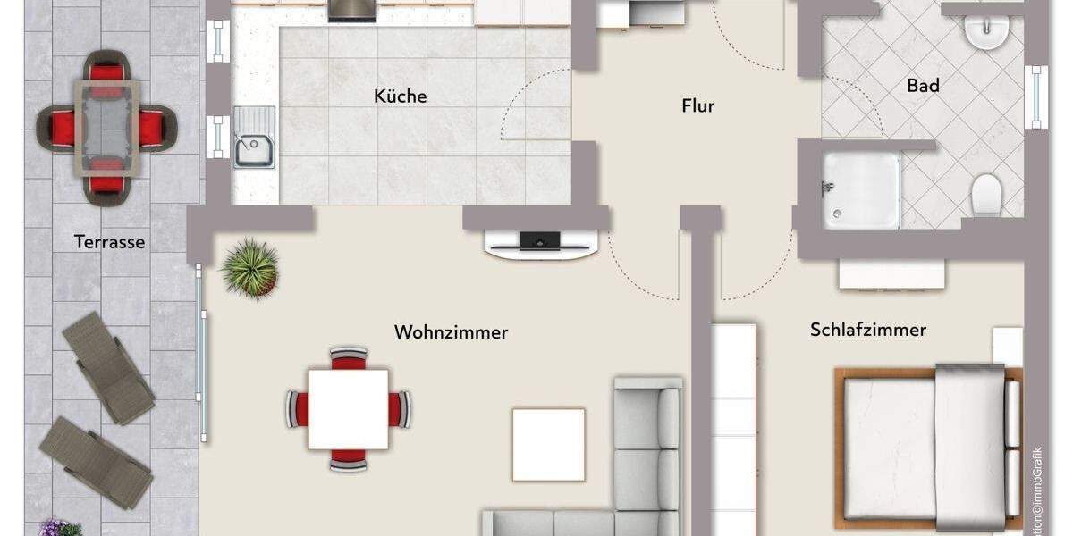 Etagenwohnung Ettlingen / Oberweier Oberweier - 2 Zimmer, 57 m&sup2;, 217.000&euro; | Angebot:25663840