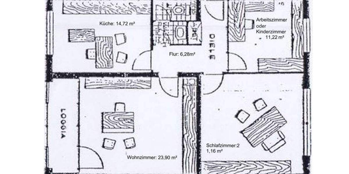 Etagenwohnung Baden-Baden Weststadt - 3 Zimmer, 300.000&euro; | Angebot:25740263