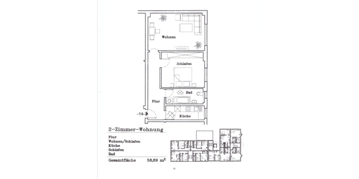 Etagenwohnung Ettlingen - 2 Zimmer, 59 m&sup2;, 239.000&euro; | Angebot:25172692
