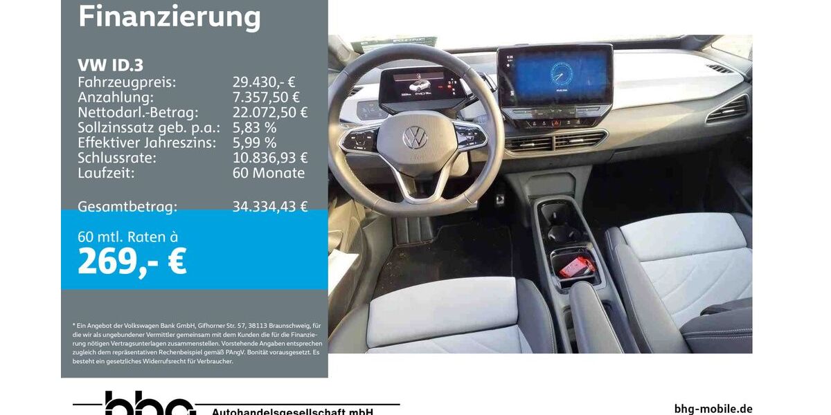 VW ID.3 22.534 km 28.930 &euro; Ettlingen 76275