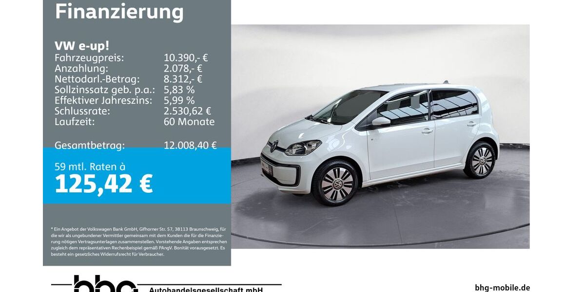 VW e-up! 39.479 km 10.390 &euro; Ettlingen 76275