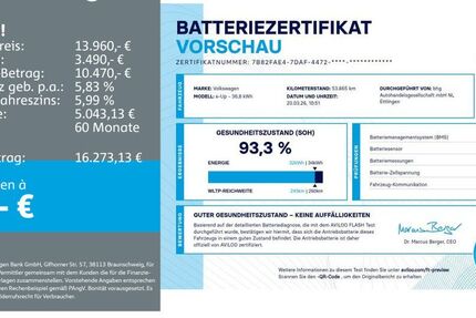 VW e-up! 53.864 km 13.960 &euro; Ettlingen 76275