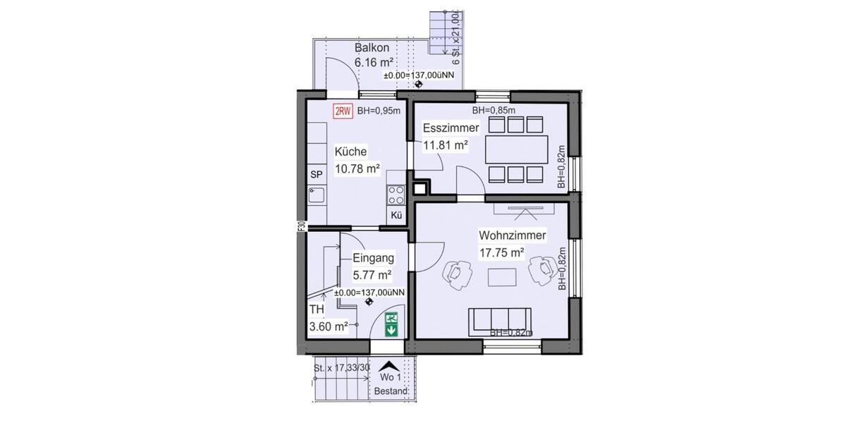 Hochparterre Bühl - 4 Zimmer, 1.000&euro; | Angebot:23490151