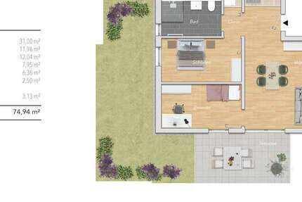 Wohnung Karlsbad - 3 Zimmer, 75 m&sup2;, 405.000&euro; | Angebot:24462758