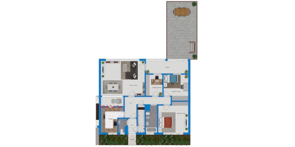 Erdgeschoßwohnung Kuppenheim - 4 Zimmer, 128 m&sup2;, 1.390&euro; | Angebot:25998769