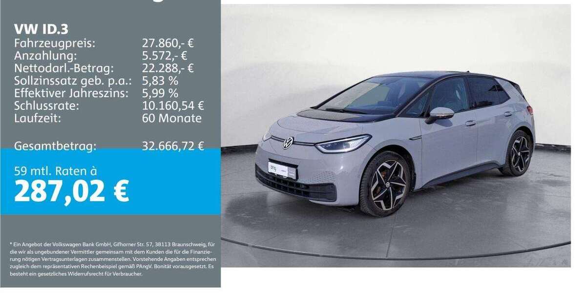 VW ID.3 55.311 km 27.860 &euro; Ettlingen 76275