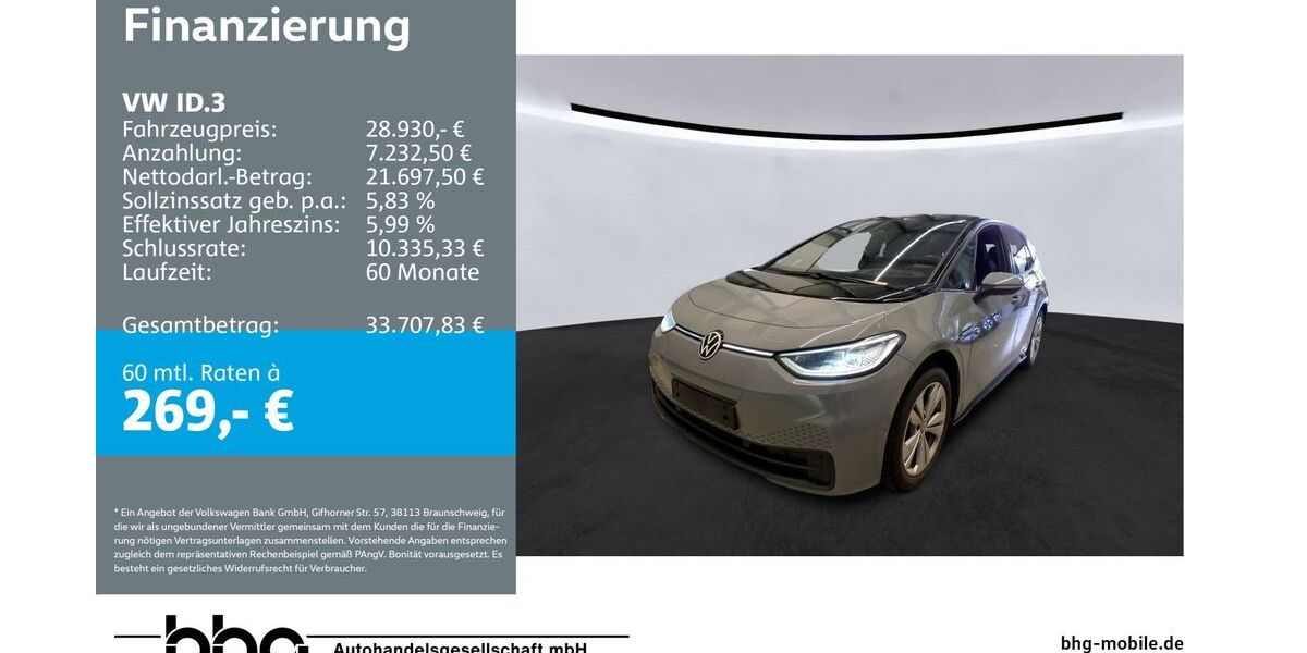 VW ID.3 55.311 km 28.930 &euro; Durmersheim 76448