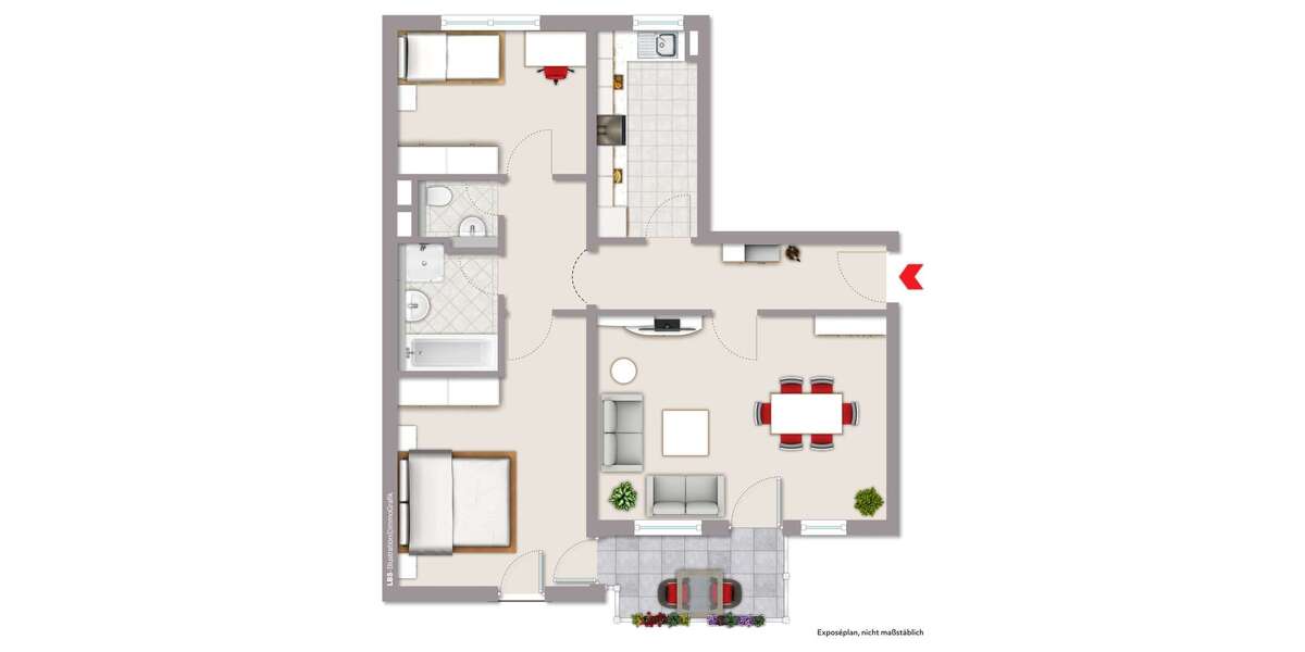 Etagenwohnung Rastatt - 3 Zimmer, 78 m&sup2;, 265.000&euro; | Angebot:25457396