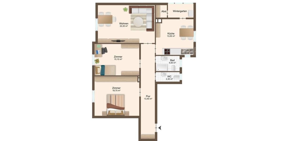 Etagenwohnung Rastatt - 3 Zimmer, 90 m&sup2;, 350.000&euro; | Angebot:17204918