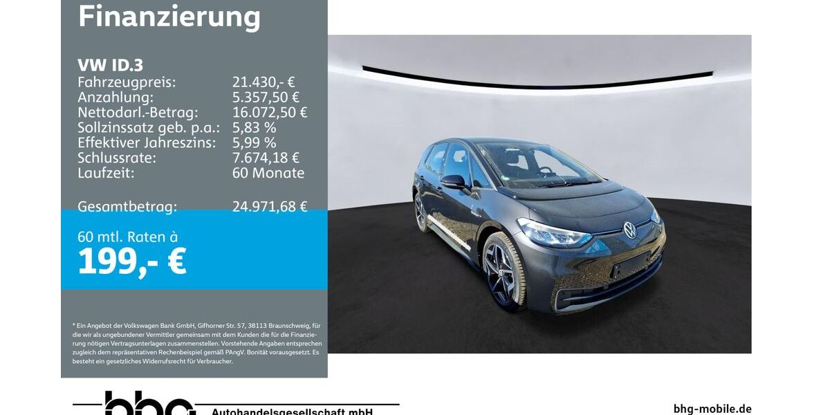VW ID.3 51.873 km 21.430 &euro; Ettlingen 76275