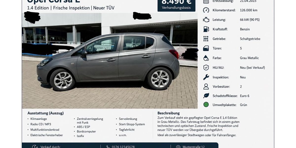 Opel Corsa 126.000 km 7.100 &euro; Baden Baden 76532