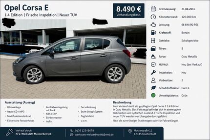 Opel Corsa 126.000 km 8.000 &euro; Baden Baden 76532