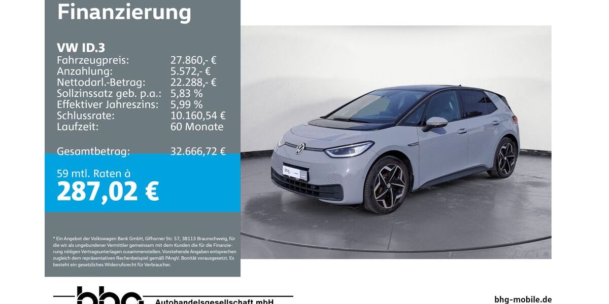 VW ID.3 55.311 km 27.260 &euro; Durmersheim 76448