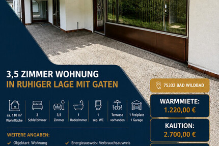 3,5 Zimmer Wohnung in ruhiger Lage mit gaten - Wohnung Bad Wildbad Wildbad | Angebot:27302566